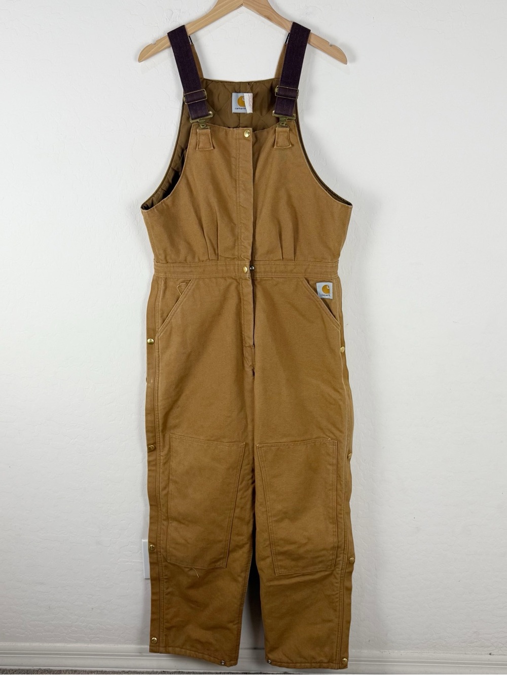 Carhartt Vintage Women's Quilt Lined Duck Bib Overalls BQW226 USA Made